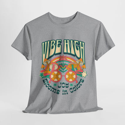 Vibe High women's Heavy Cotton Tee | Retro Graphic Tee for Music Lovers, Festival Wear, Casual Outfits, Gift Idea