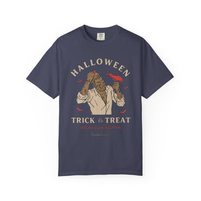 Halloween Trick or Treat Men T-Shirt, Spooky Shirt, Autumn Apparel, Fall Fashion, Halloween Costume, Trick or Treat Tee