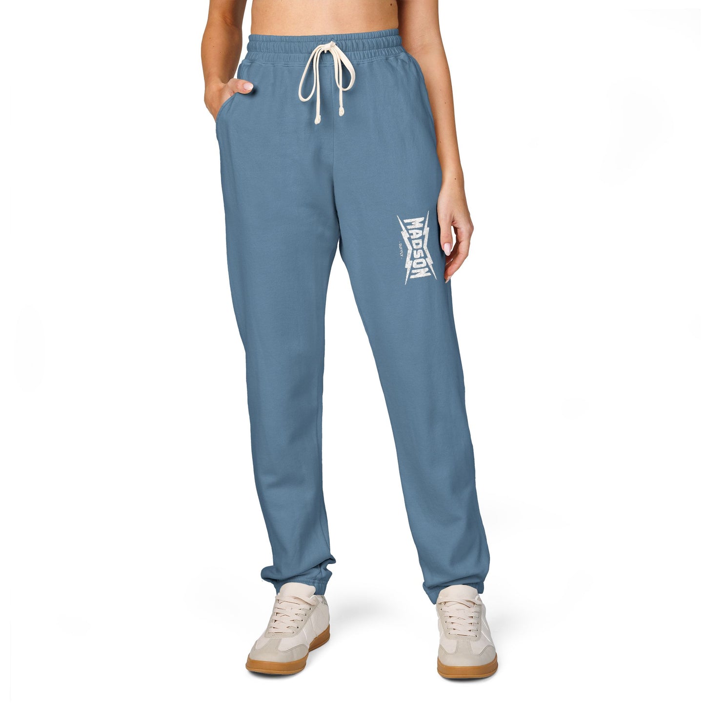 Cozy Unisex Garment-Dyed Fleece Sweatpants, Relaxed Loungewear, Comfy Athleisure, Perfect for Home, Yoga, Outdoor Activities