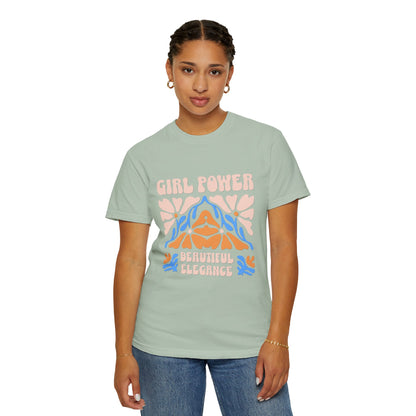 Girl Power Garment-Dyed T-Shirt, Feminist Apparel, Unique Gift for Women, Comfortable Everyday Wear, Trendy Casual Style
