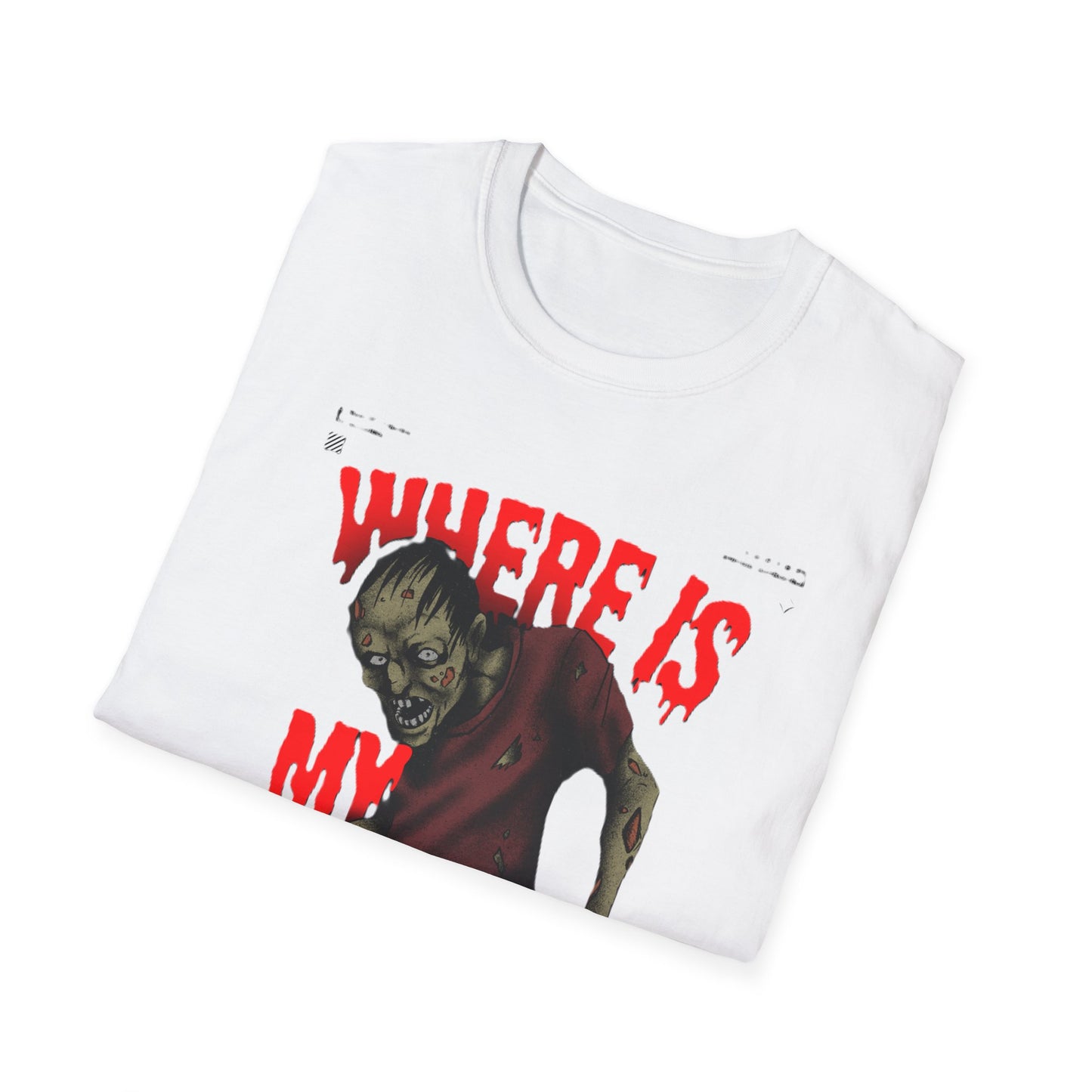 Zombie Halloween T-Shirt, Where is My Candy? Graphic Tee, Unisex Softstyle Tee, Horror T-Shirt, Spooky Costume Apparel