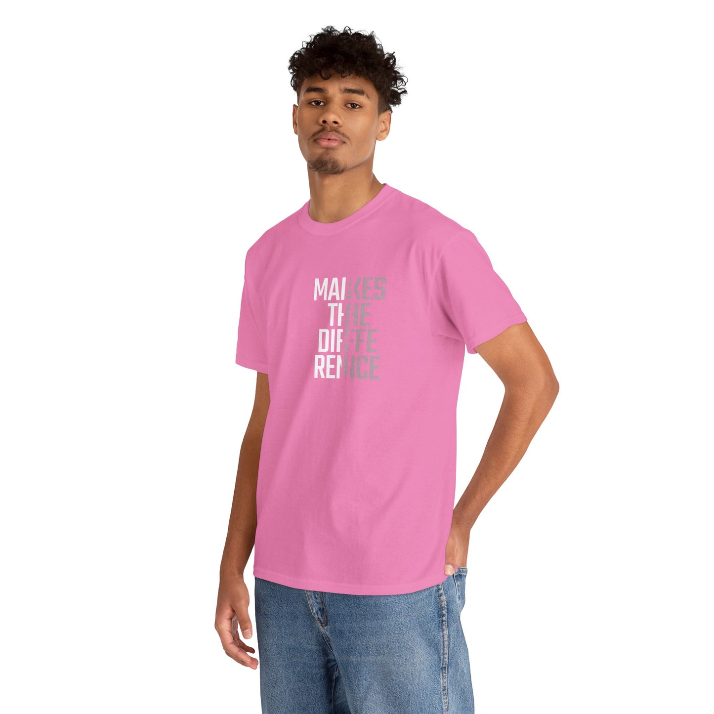 Make a Difference Unisex Heavy Cotton Tee, Motivational Shirt, Casual Wear, Gift for Friends, Inspirational Fashion