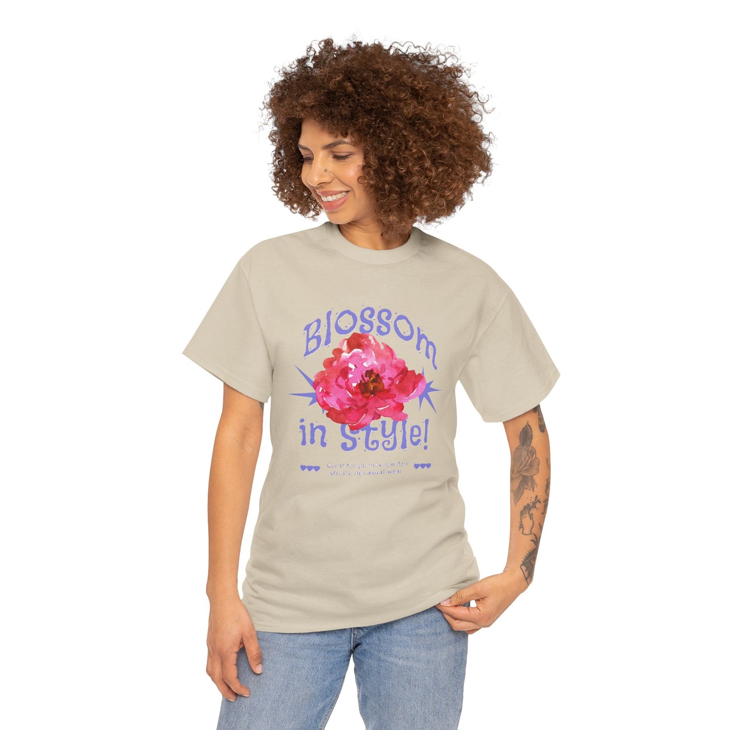 Blossom in Style Women's Heavy Cotton Tee, Floral Graphic T-Shirt, Summer Vibes Shirt, Trendy Casual Wear, Gift for Flower Lovers, [...]