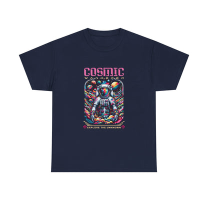 Cosmic Voyager Tee, Explore the Unknown Graphic T-Shirt, Space Theme Apparel, Unisex Cotton Tee, Gift for Space Lovers, Unique Casual Wear