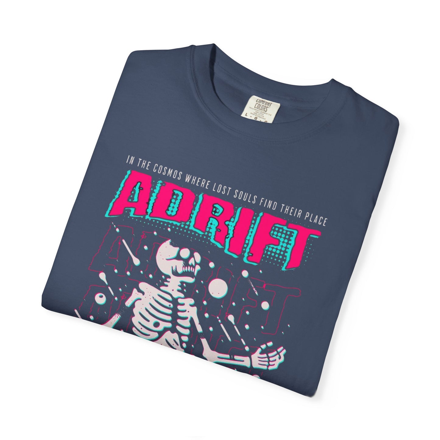 Galactic Skeleton T-shirt, Adrift in Space Shirt, Fashionable Streetwear, Perfect for Halloween & Music Lovers