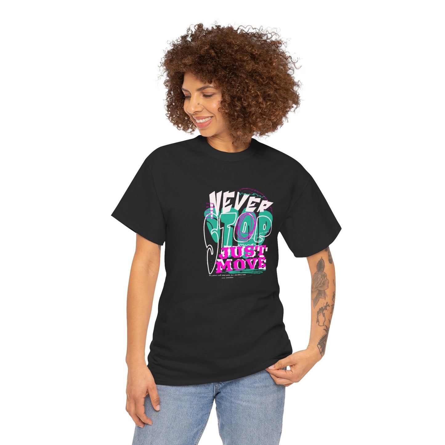 Never Stop, Just Move - Unisex Heavy Cotton Tee, Casual Workout Shirt, Motivational Graphic Tee, Gift for Fitness Lovers, Cool [...]