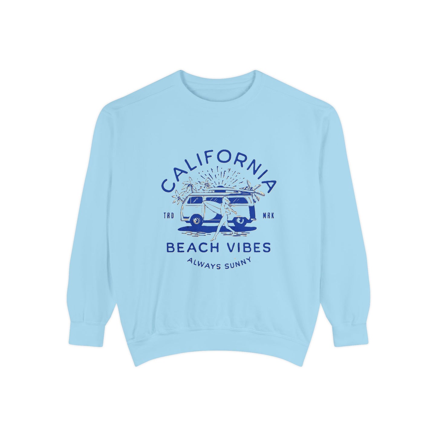 California Beach Vibes Sweatshirt, Cozy Beach Hoodie, Summer Casual Wear, Gift for Beach Lovers, Unisex Relaxed Fit Sweater