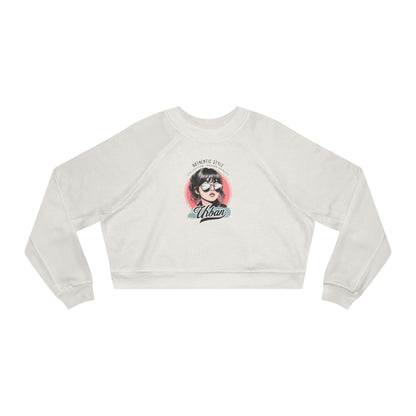 Stylish Women's Cropped Fleece Pullover, Cozy Sweatshirts, Trendy Outfits, Vintage Graphic Tops, Everyday Fashion