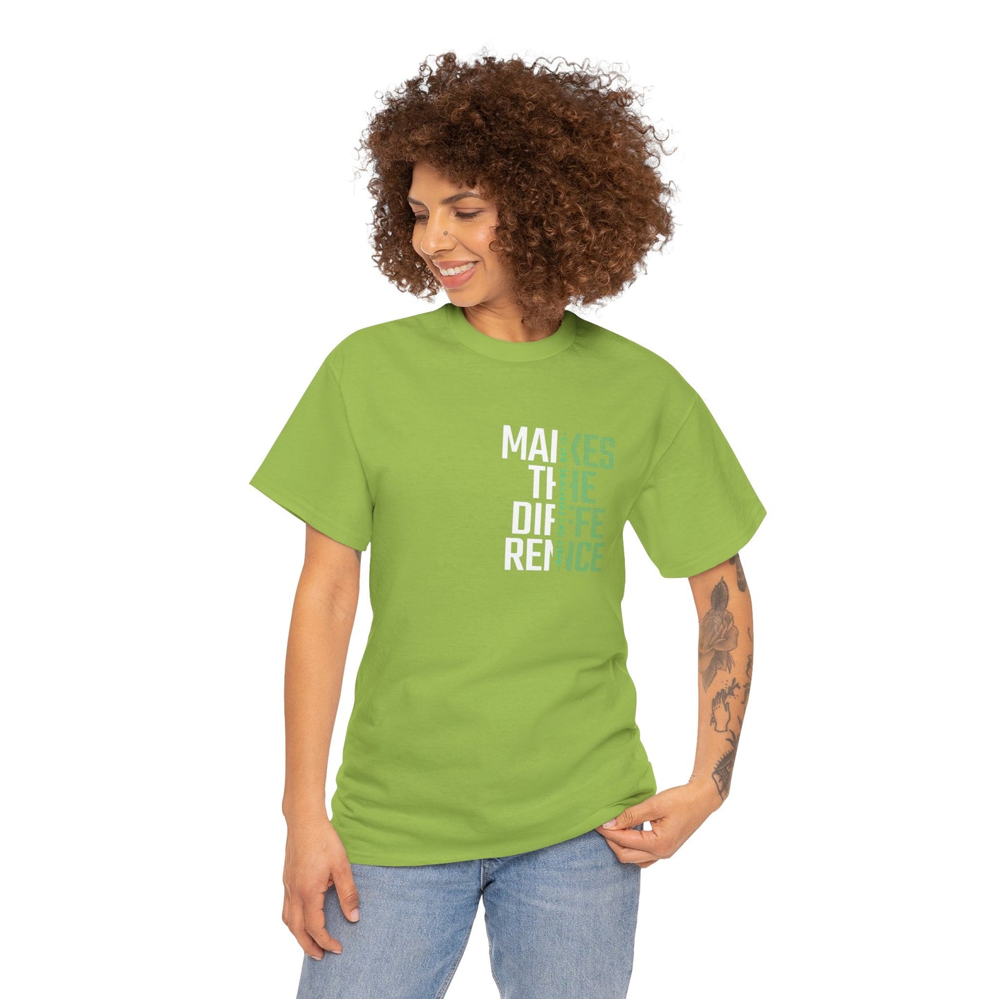 Make a Difference Unisex Heavy Cotton Tee, Motivational Shirt, Casual Wear, Gift for Friends, Inspirational Fashion