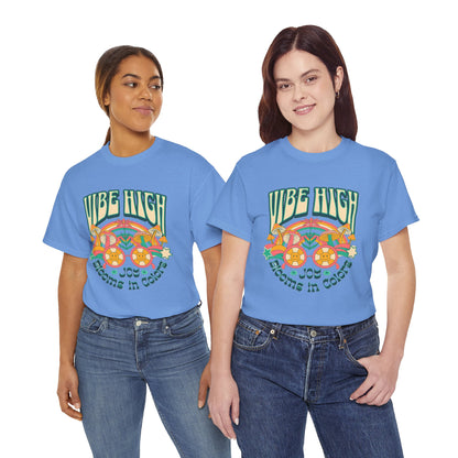 Vibe High women's Heavy Cotton Tee | Retro Graphic Tee for Music Lovers, Festival Wear, Casual Outfits, Gift Idea