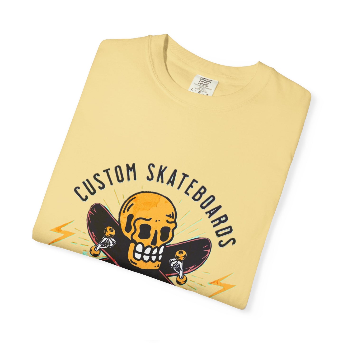 Custom Skull Skateboard T-Shirt, Unisex Graphic Tee, Casual Wear, Skateboarder Gift, California Vibes