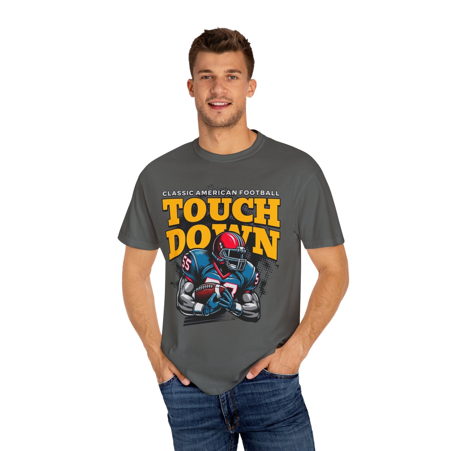 Man's Touchdown Football T-shirt, Vintage Sports Tee, Game Day Shirt, Perfect for Tailgating, Football Fan Gift, Casual Wear
