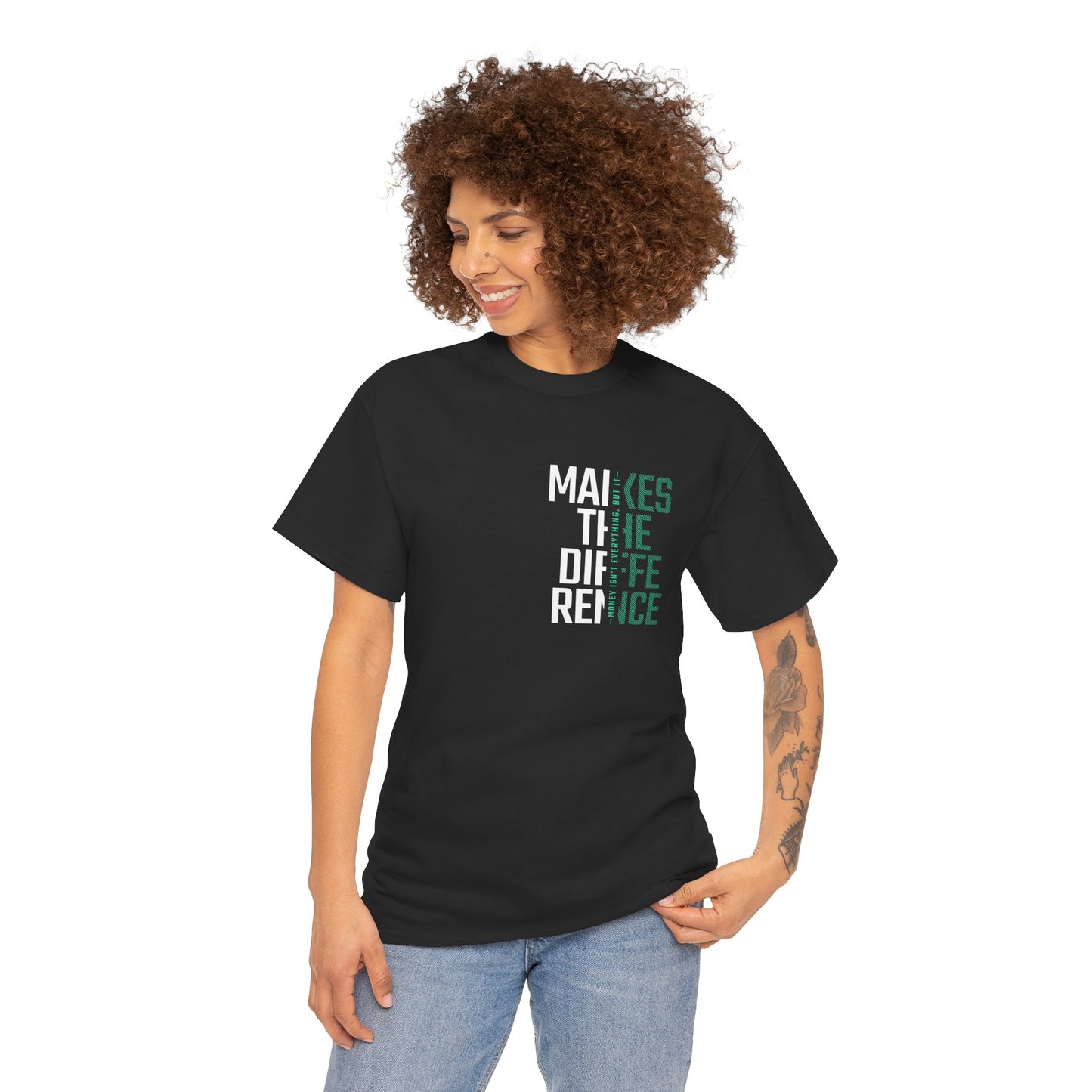 Make a Difference Unisex Heavy Cotton Tee, Motivational Shirt, Casual Wear, Gift for Friends, Inspirational Fashion