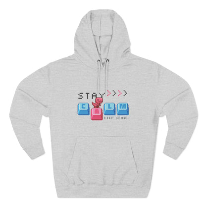 Stay Calm Fleece Hoodie, Cozy Sweatshirt for Relaxation, Gifts for Him/Her, Motivational Apparel, Perfect for Fall/Winter