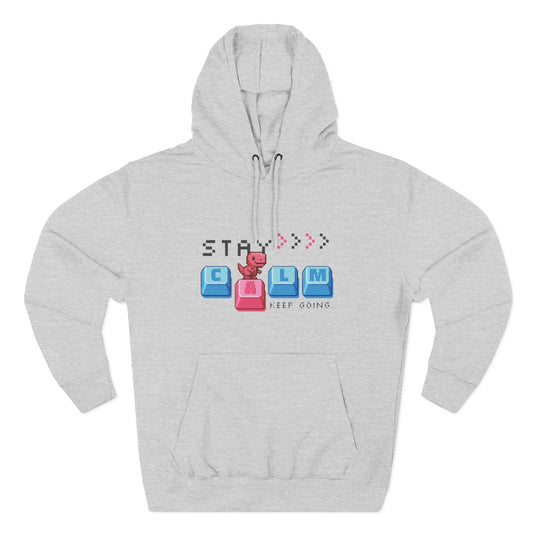 Stay Calm Fleece Hoodie, Cozy Sweatshirt for Relaxation, Gifts for Him/Her, Motivational Apparel, Perfect for Fall/Winter