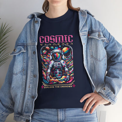 Cosmic Voyager Tee, Explore the Unknown Graphic T-Shirt, Space Theme Apparel, Unisex Cotton Tee, Gift for Space Lovers, Unique Casual Wear