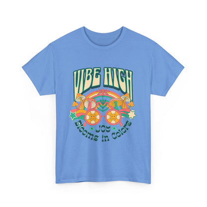 Vibe High women's Heavy Cotton Tee | Retro Graphic Tee for Music Lovers, Festival Wear, Casual Outfits, Gift Idea