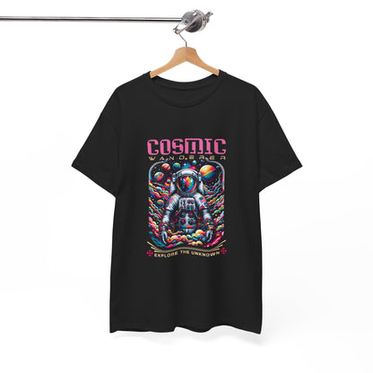 Cosmic Voyager Tee, Explore the Unknown Graphic T-Shirt, Space Theme Apparel, Unisex Cotton Tee, Gift for Space Lovers, Unique Casual Wear