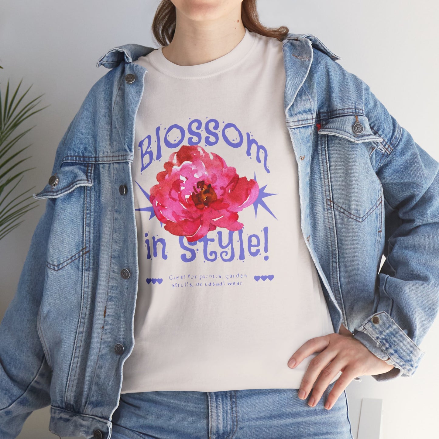 Blossom in Style Women's Heavy Cotton Tee, Floral Graphic T-Shirt, Summer Vibes Shirt, Trendy Casual Wear, Gift for Flower Lovers, [...]