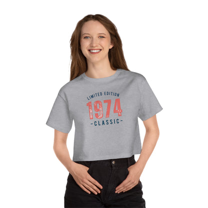 Limited Edition 1974 Cropped T-Shirt for Trendy Women, Vintage Style Tee, Retro Fashion Top, Casual Summer Wear, Perfect Gift