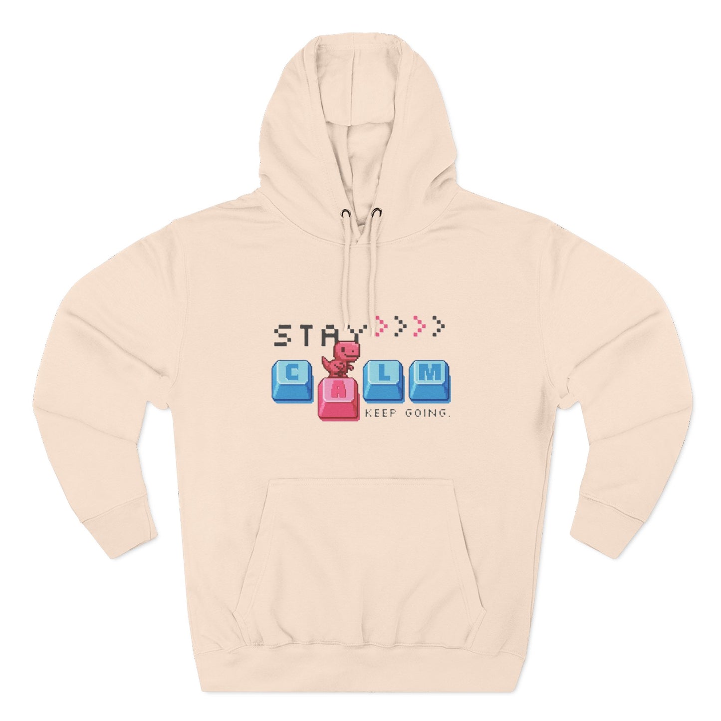 Stay Calm Fleece Hoodie, Cozy Sweatshirt for Relaxation, Gifts for Him/Her, Motivational Apparel, Perfect for Fall/Winter