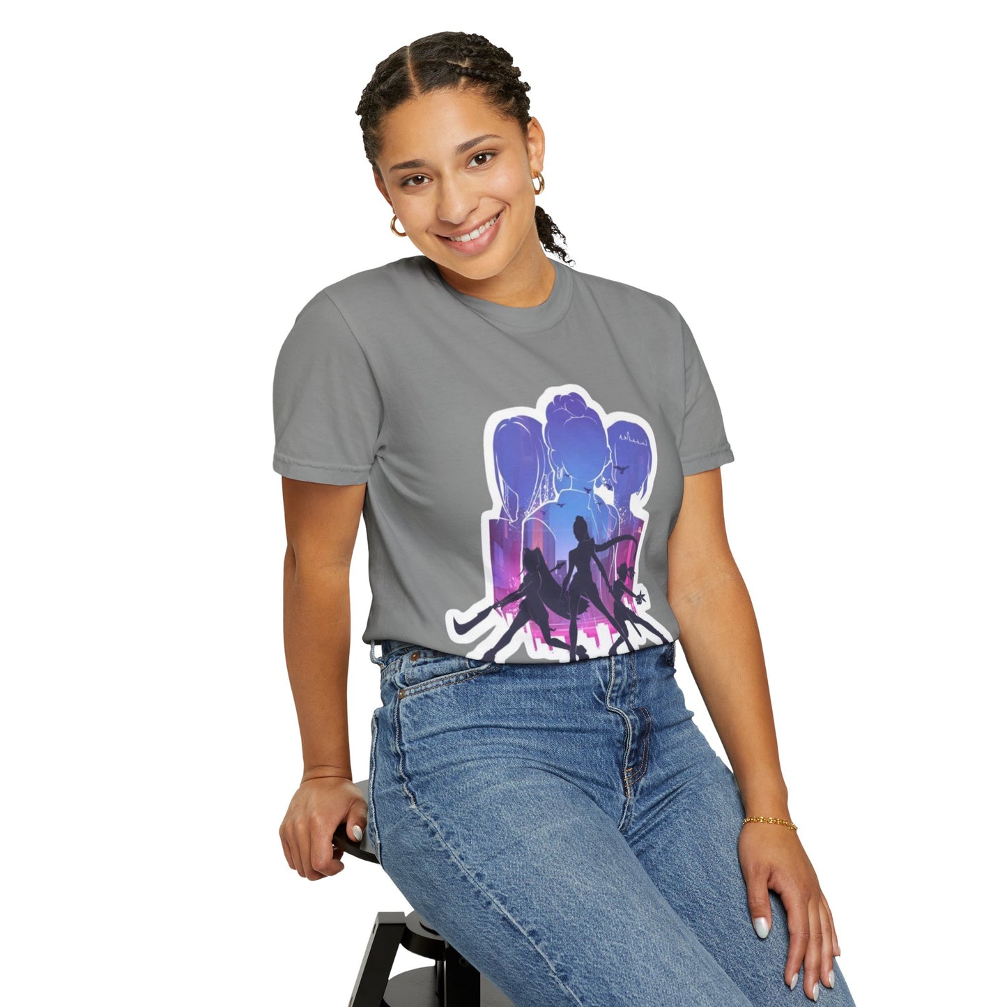 Vibrant Graphic Tee - Women's Garment-Dyed T-shirt, Casual Wear, Gift for Him or Her, Summer Outfit, Festival Fashion
