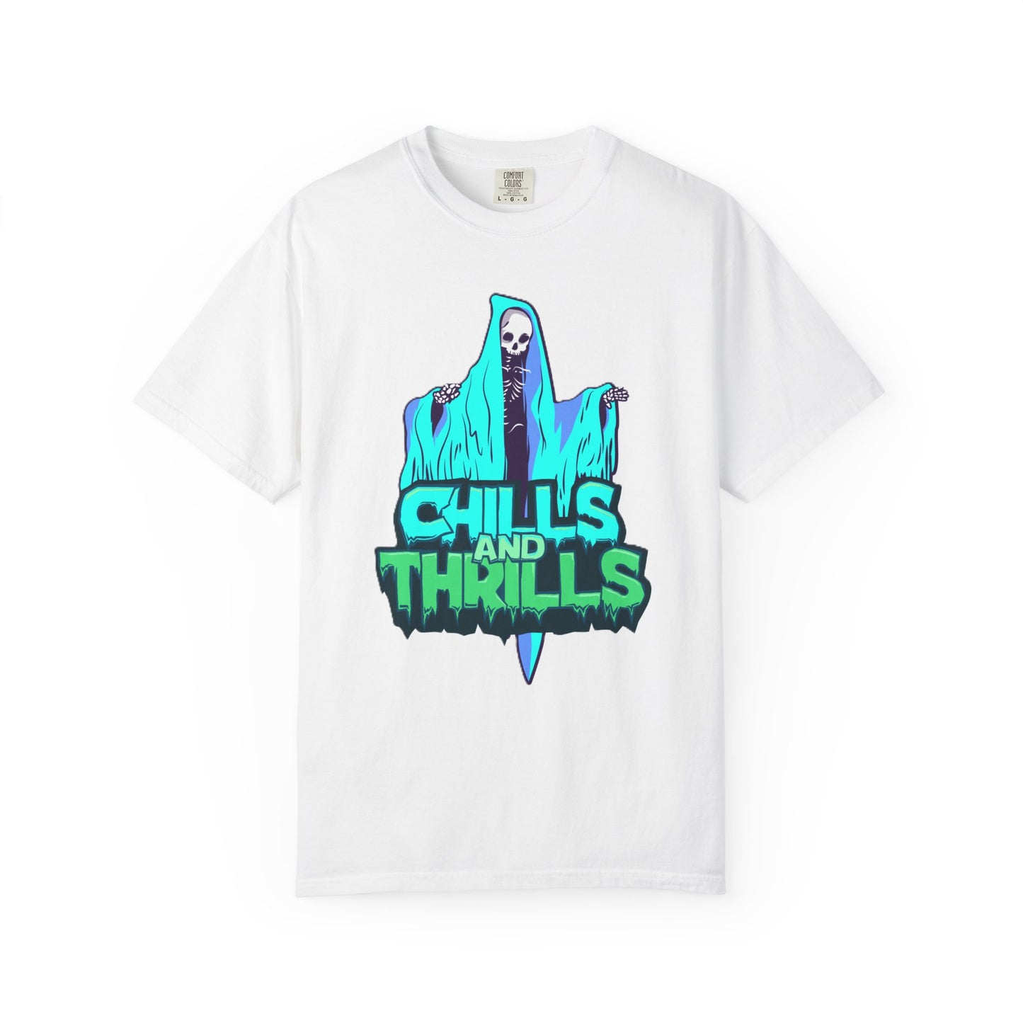 Chills and Thrills Graphic T-Shirt, Halloween Shirt, Unisex Tee, Spooky Shirt, Casual Wear, Perfect for Fall Celebrations