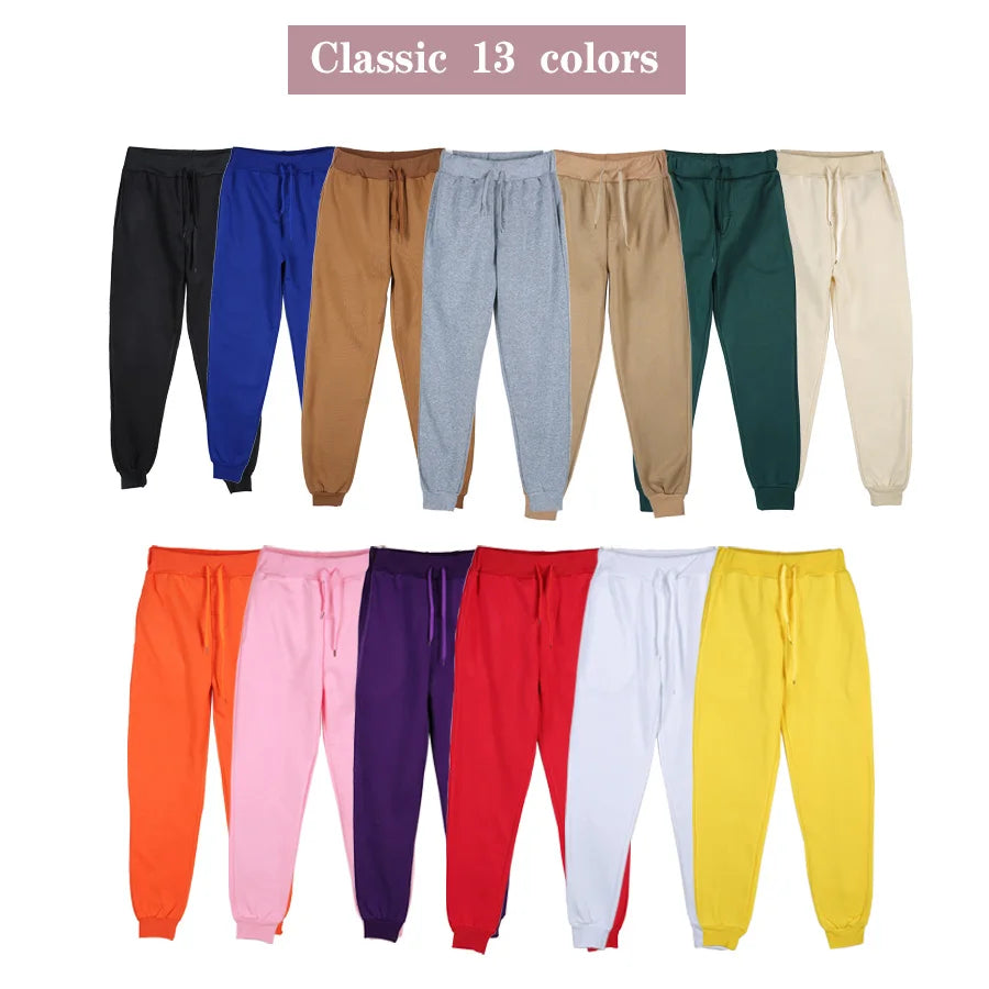 Relax in style with our collection of  joggers in 13 classic colors.