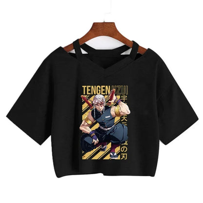 Demon Slayer T Shirt Nezuko Tshirt Women Kimetsu No Yaiba Crop Top