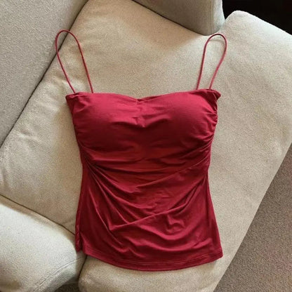 Summer Tank Tops Women With Built In Bra Spaghetti Strap Tanks