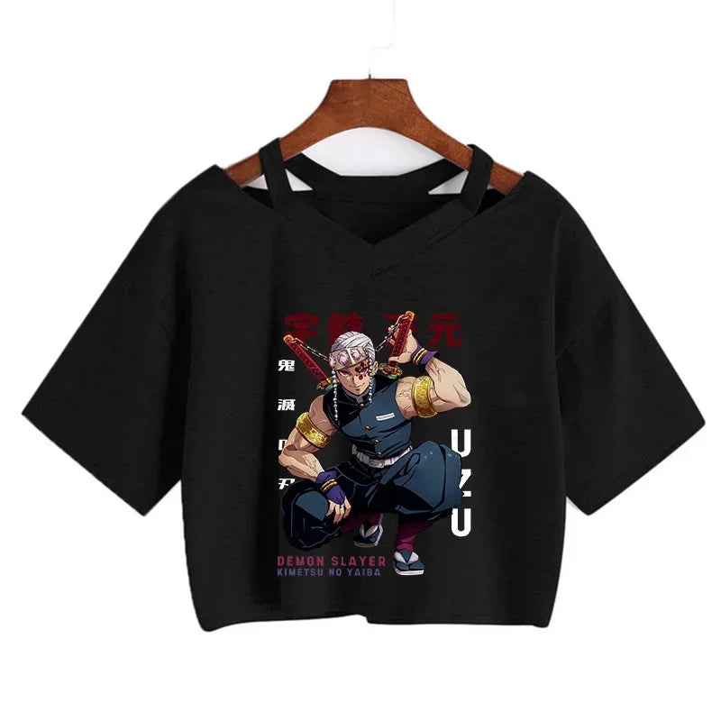 Demon Slayer T Shirt Nezuko Tshirt Women Kimetsu No Yaiba Crop Top