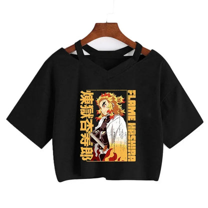 Demon Slayer T Shirt Nezuko Tshirt Women Kimetsu No Yaiba Crop Top