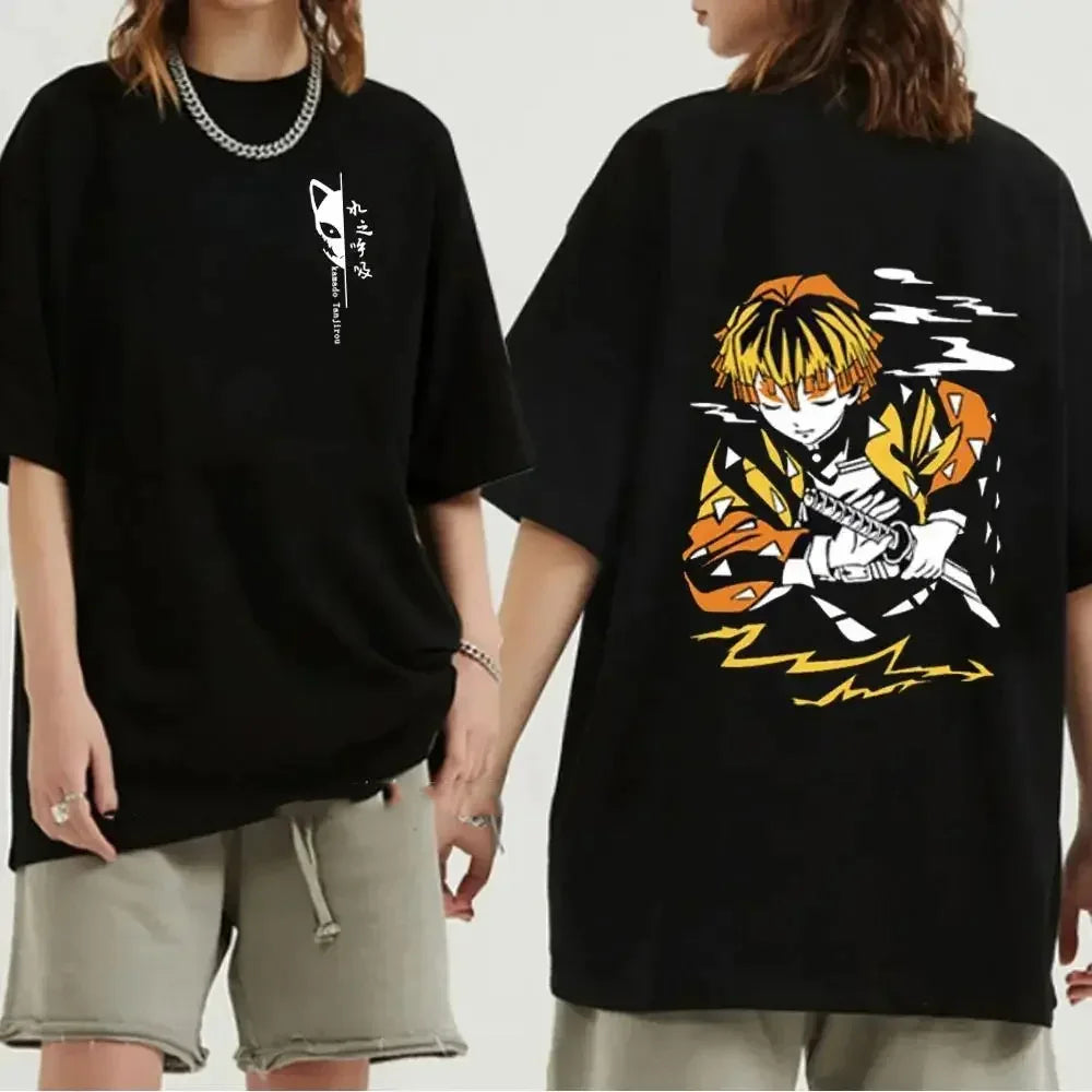 Japanese Anime Demon Slayer Graphic Print Men T-Shirt - Womens T Shirt
