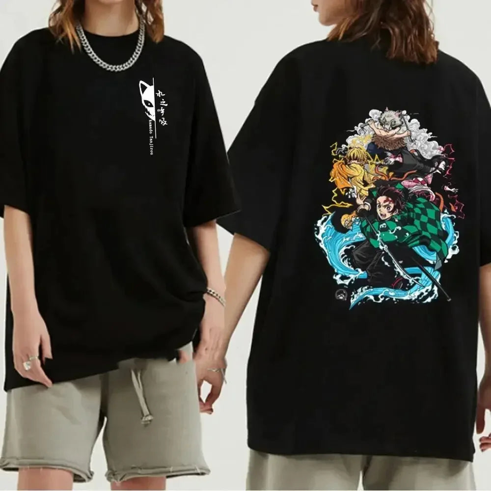 Japanese Anime Demon Slayer Graphic Print Men T-Shirt - Womens T Shirt
