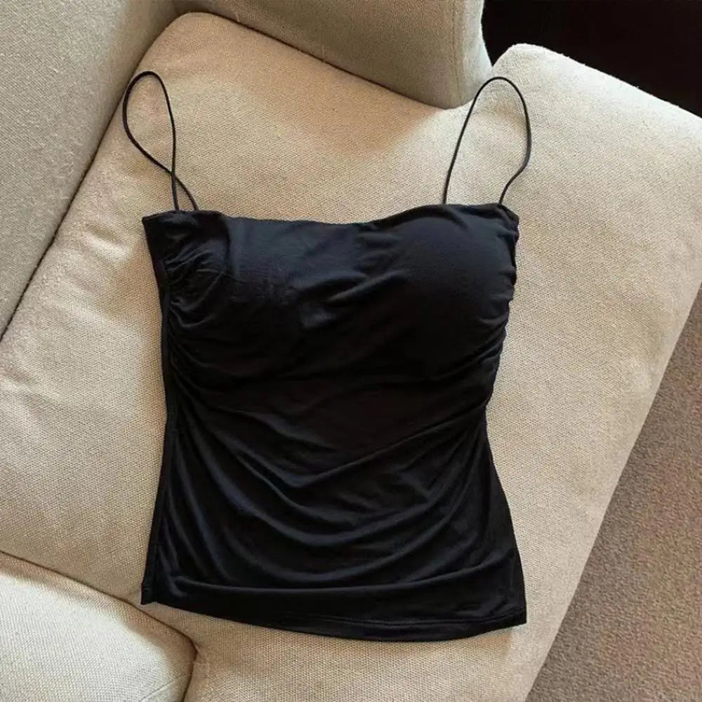 Summer Tank Tops Women With Built In Bra Spaghetti Strap Tanks