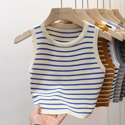 Summer Spring Striped Tank Tops Women