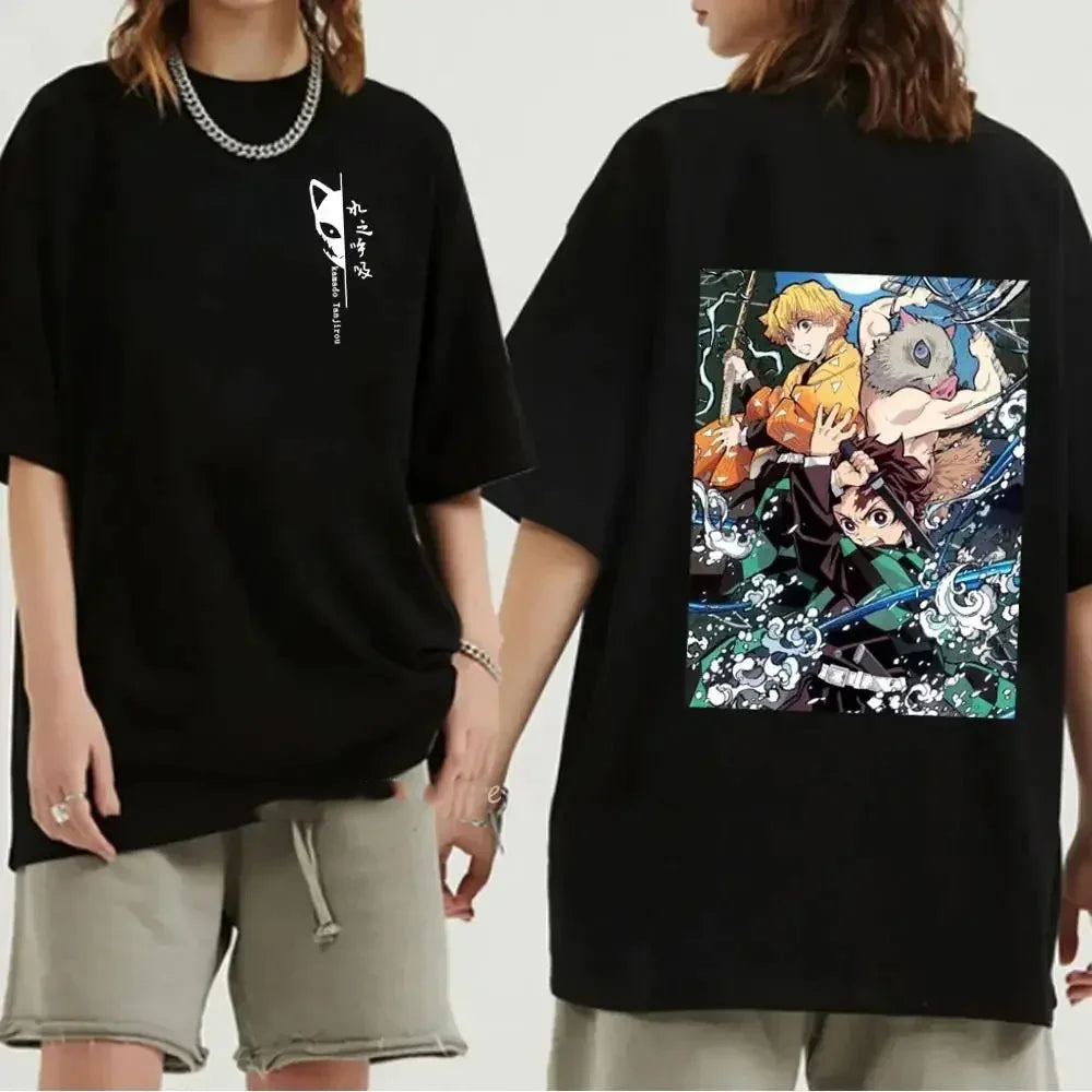 Japanese Anime Demon Slayer Graphic Print Men T-Shirt - Womens T Shirt