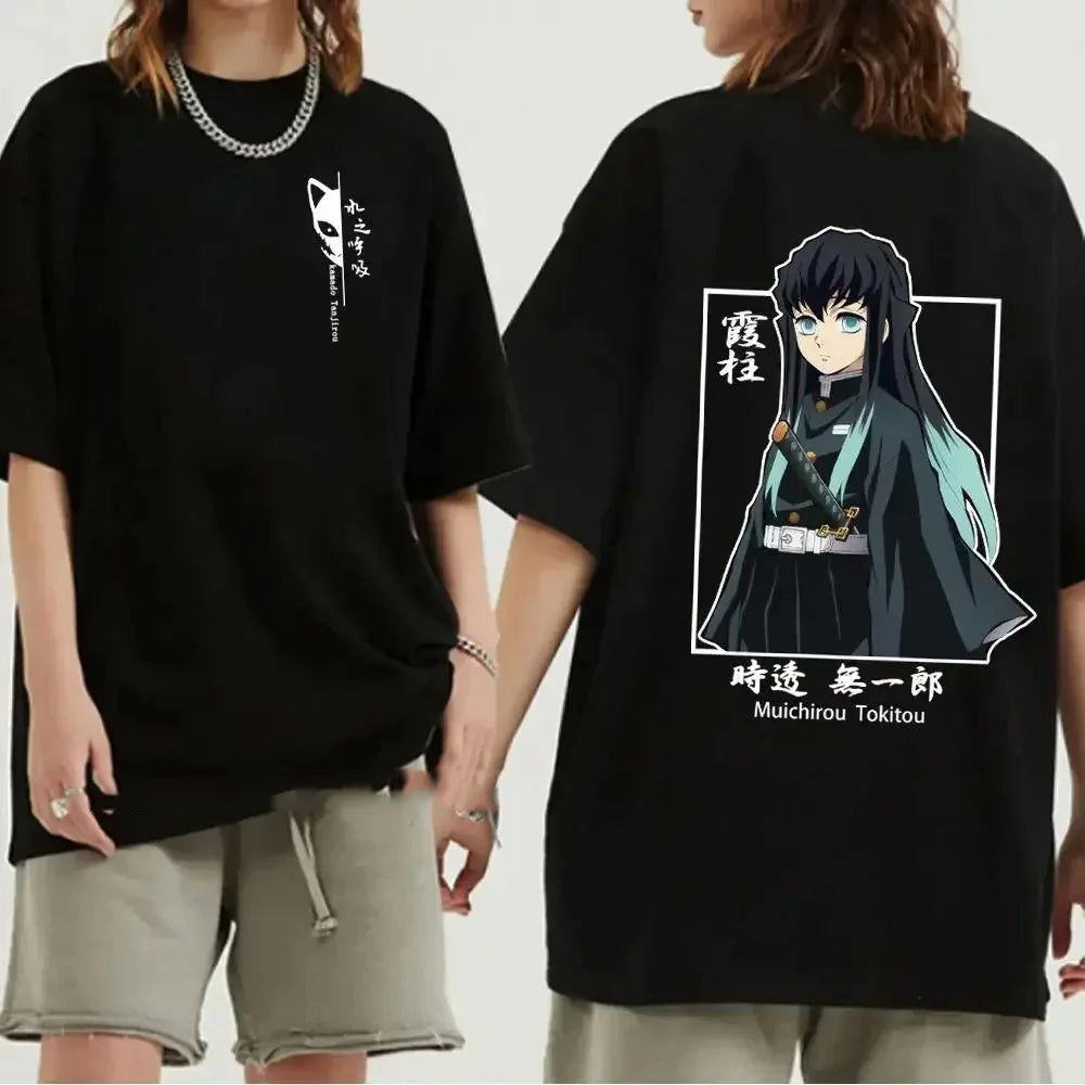 Japanese Anime Demon Slayer Graphic Print Men T-Shirt - Womens T Shirt