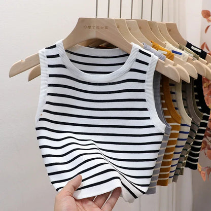 Summer Spring Striped Tank Tops Women