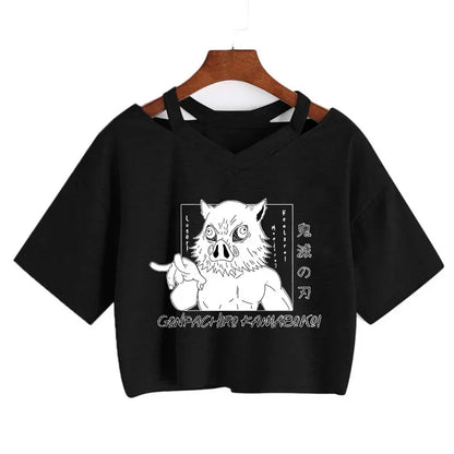 Demon Slayer T Shirt Nezuko Tshirt Women Kimetsu No Yaiba Crop Top